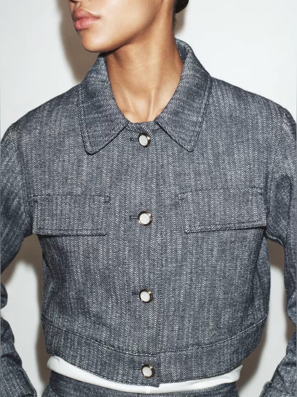 Zara Cropped Shirt Jacket